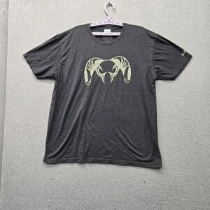 KUIU Men Shirt 2L Gray Ram Logo Graphic Print Short Sleeve Crew Neck Pullover